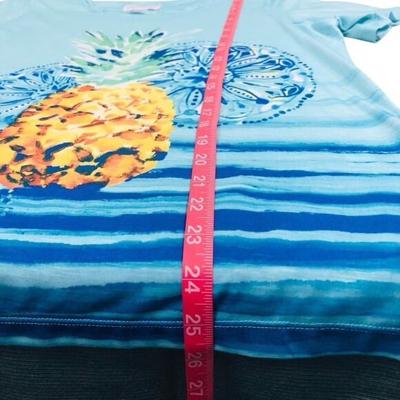 Alfred Dunner Blue Pineapple Graphic T-Shirt - Picture 6 of 8